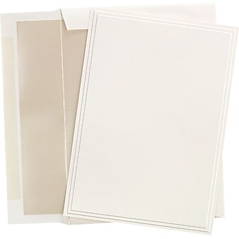 Great Papers® Triple Embossed Ivory Flat Card Invitations with Pearl Lined Envelopes, 25/Pack