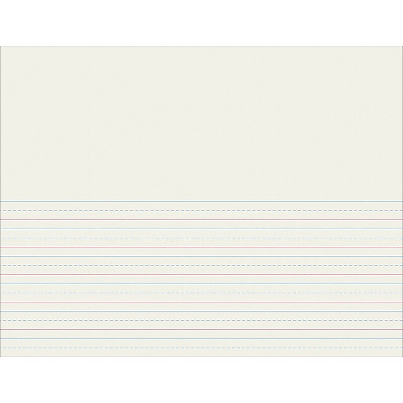 Pacon Storybook Paper for D'Nealian Programs 8-1/2" x 11", 1/2" Long Way Ruled, White, 500 Sheets/Pack (PAC2693) image 1