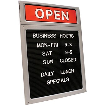 Cosco® Sign with Character Set, Open/Close, 20" x 15", 1 each (098221)