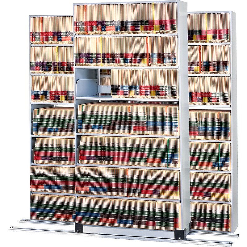 Safco Four-Post Adder Storage Shelving, Letter, 7-Shelf, 36"W, Pebble Gray (EFO3612767ADV) image 1