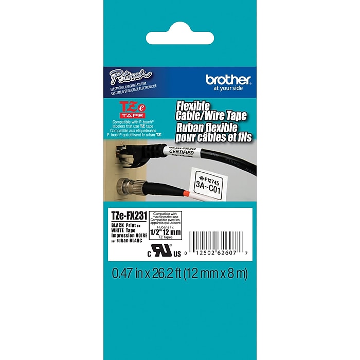 Brother P-touch TZe-FX231 Laminated Flexible ID Label Maker