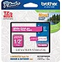 Brother P-touch TZe-MQP35 Laminated Label Maker Tape, 1/2" x 16-4/10', White on Berry Pink (TZe-MQP35)~#|#~s0434728_sc7