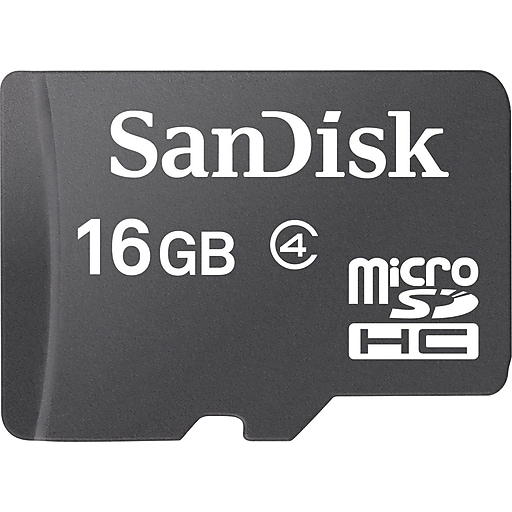 マイクロSDカード16 SanDisk 16GB microSDHC Memory Card, Class 4 (SDSDQ-016G-A46) | Staples