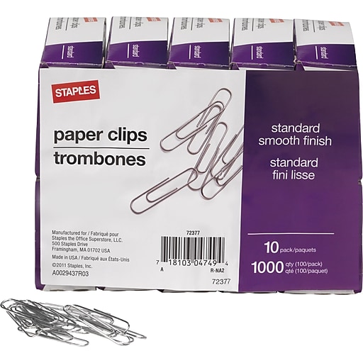 400 jumbo paper clips 4 boxes of 100 NEW Staples Brand 
