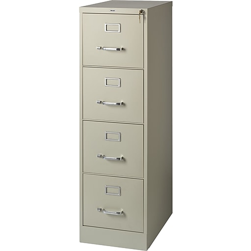 staples 4-drawer vertical file cabinet, locking, letter, putty/beige, 22"d  (22336d)