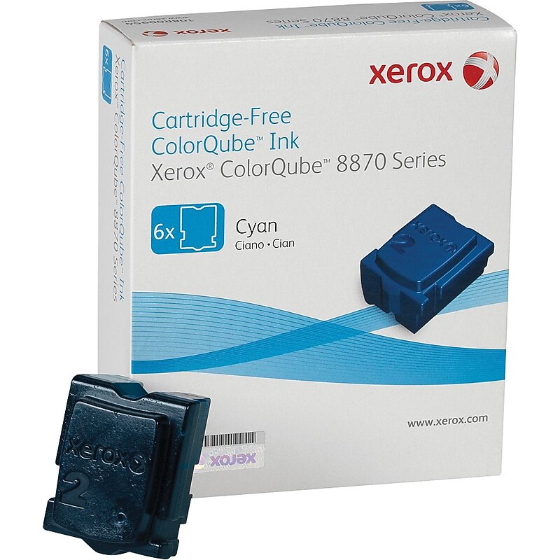 Xerox 108R00950 Cyan Standard Yield Ink Cartridge, Prints Up to 8,600 Pages, 6/Pack image 1