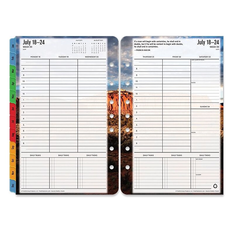2012 Seasons Ring-bound Weekly Planner Refill, 5 1/2  x 8 1/2" image 1