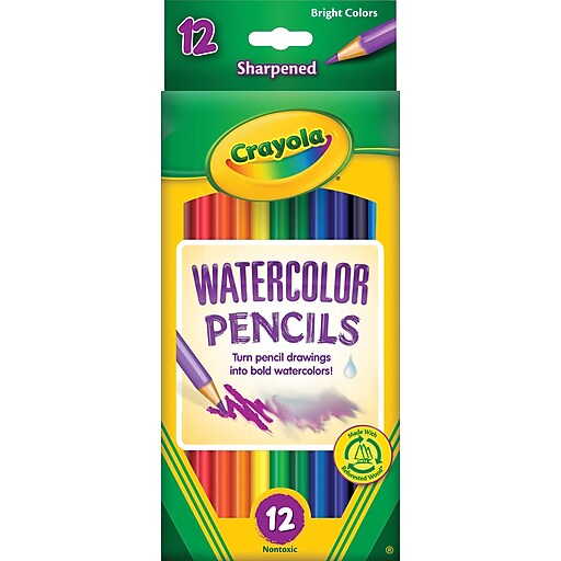 Crayola Watercolor Colored Pencils, Assorted Colors, 12/Box (684302