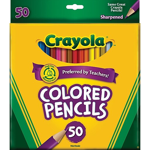 Crayola® Assorted Color Pencils, 50/Box at Staples