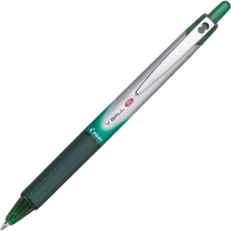 Pilot VBall RT Retractable Rollerball Pen, Fine Point, Green Ink (26209) image 1