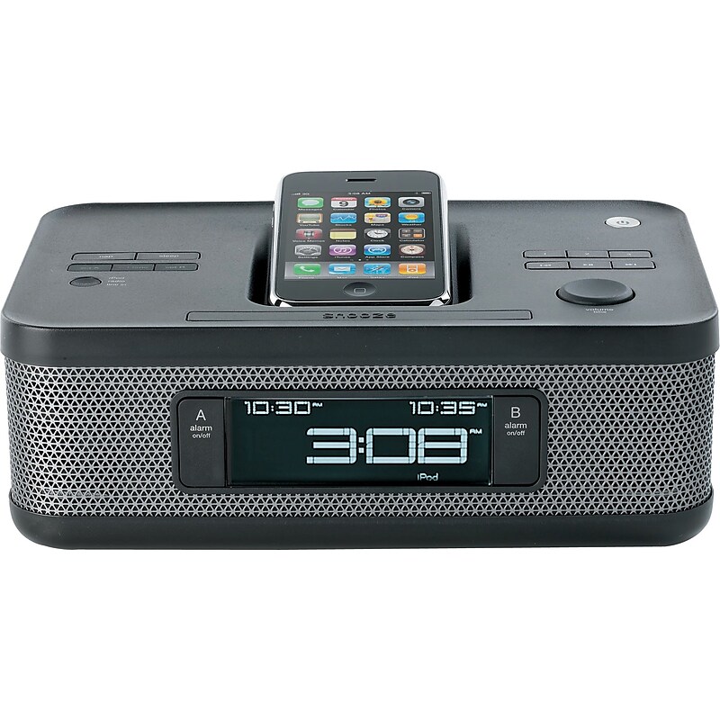Memorex Mi4703PBLK iPod/iPhone Dual Alarm Clock Radio image 1