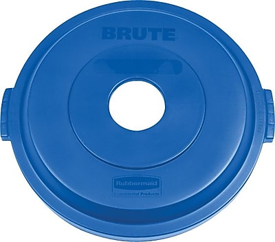 Rubbermaid Brute Bottle/Can Recycling Lid, 32 Gallon, Blue, 22 3/4
