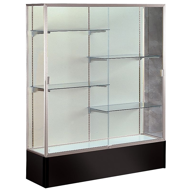 Ghent Spirit Series Display Case, 4-Shelf, Black, 72"H x 48"W x 16"D image 1