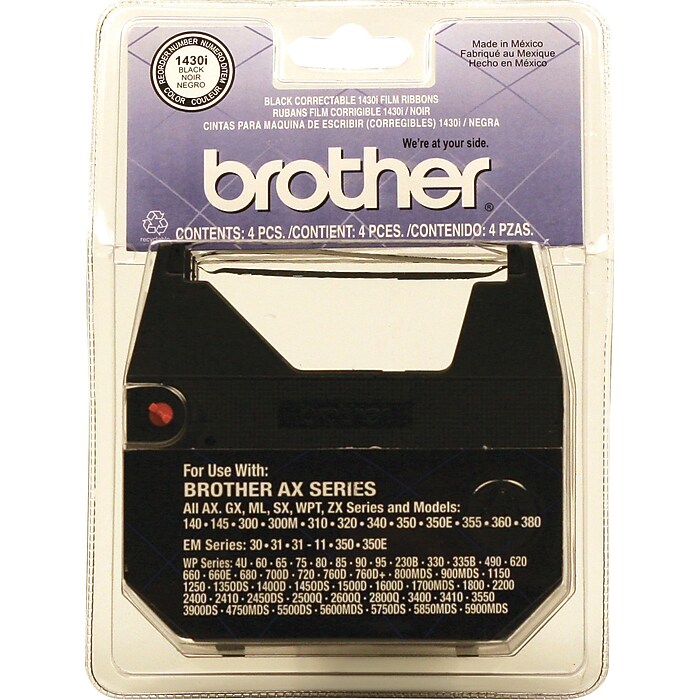 Brother 1430i Typewriter Ribbons, Black, 4/Pack (1430I) | Staples