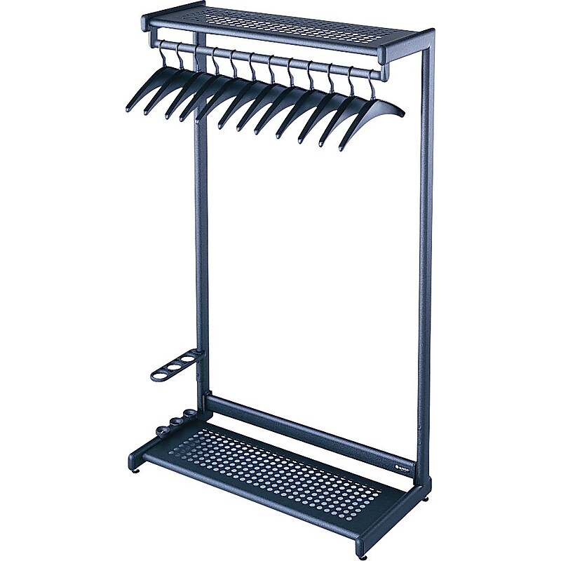 Quartet® Two-Shelf Garment Rack, Freestanding, Black, 12 Hangers Included, 48"W x 61.5"H image 1