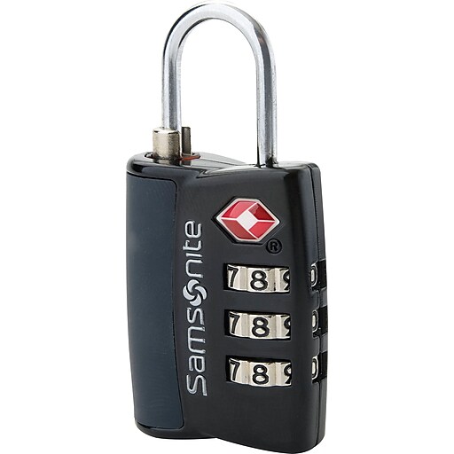 Samsonite® 3 Dial Travel Sentry Combination Lock, Black at Staples