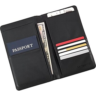 Samsonite® Textured Travel Wallet, Black, 7 1/2"H x 4 1/2"W x 1/2"D