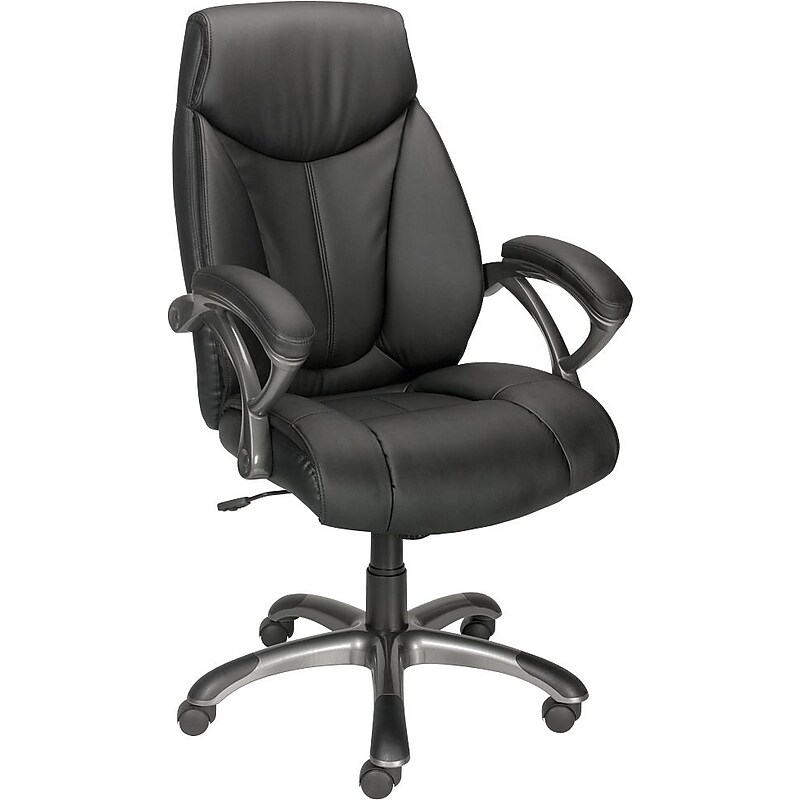 Workplace2.0™ Ramsey Ergonomic Bonded Leather Swivel Manager Chair, Black (ST62216) image 1