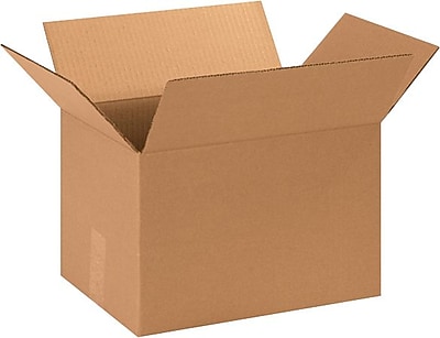 13.25" x 10.25" x 9" Shipping Boxes, 32 ECT, Brown, 25/Bundle (13109SC)