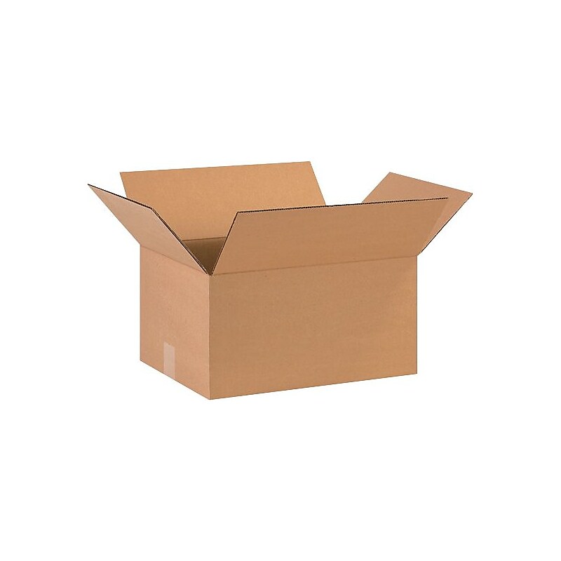 16" x 12" x 8" Shipping Boxes Brown, 25/Bundle (HD16128) image 1