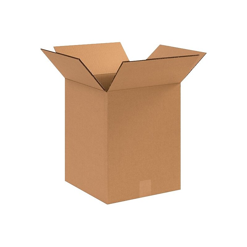 12.5" x 12.5" x 15" Heavy-Duty Double Wall Boxes, 48 ECT, Kraft, 15/Bundle (BS121215HDDW) image 1