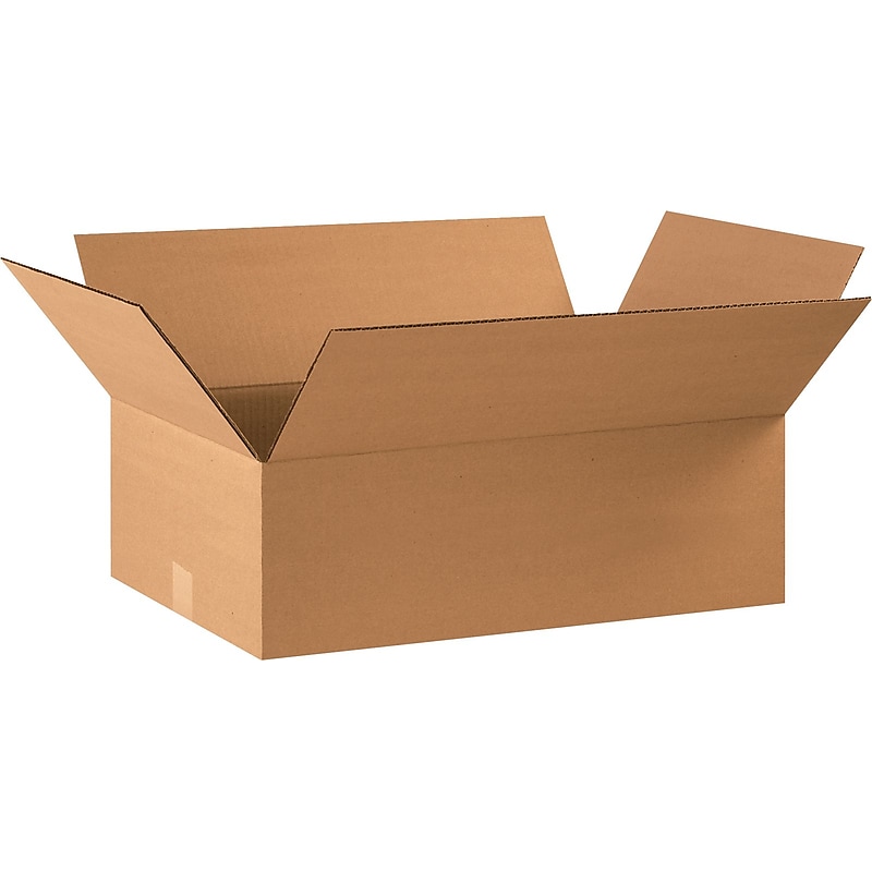 22" x 14" x 8" Shipping Boxes, 32 ECT, Kraft, 25/Bundle (BS221408) image 1