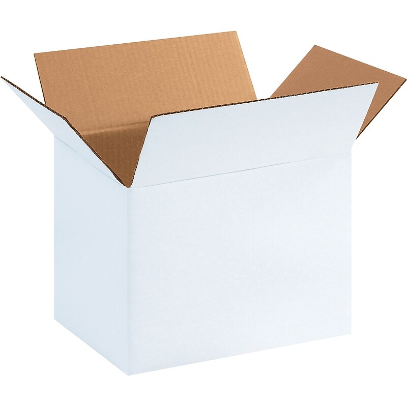 11.75" x 8.75" x 8.75" Shipping Boxes, 32 ECT, White, 25/Bundle (1188W) image 1