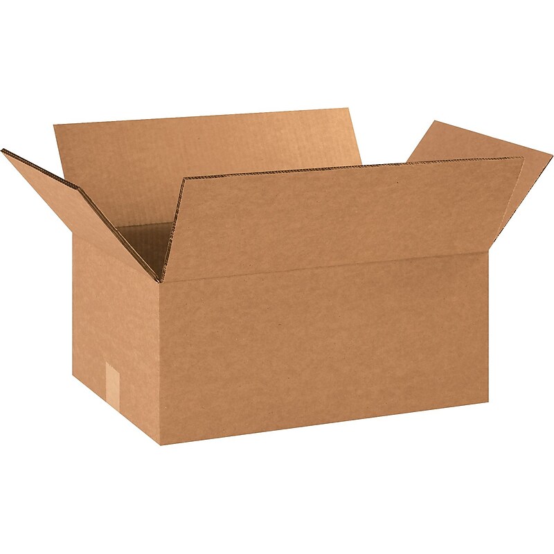 18" x 12" x 8" Shipping Boxes, 48 ECT, Brown, 15/Bundle (HD18128DW) image 1