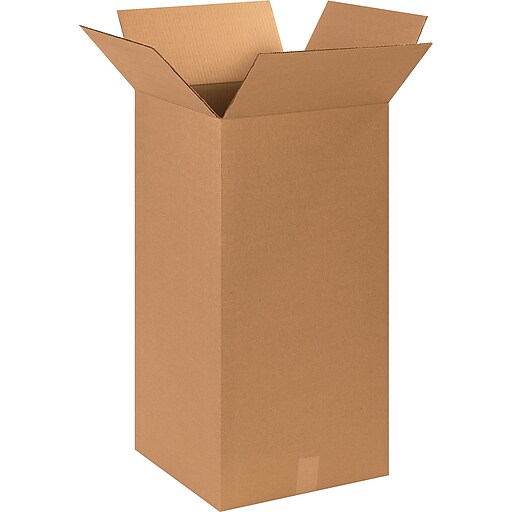 15" x 15" x 30" Shipping Boxes, 32 ECT, Brown, 15/Bundle (151530) at