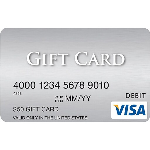 $50 Vanilla Visa Shiny Bow Gift Card