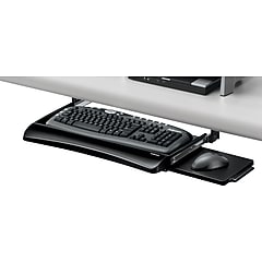 Under Desk Keyboard Tray Clamp On Mouse Pad, Adjustable Height & Angle
