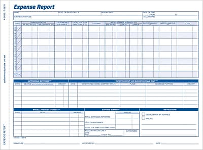 Business Forms Receipt Books Invoice Forms Staples - adams employee personnel file forms expense report 50 per pack 8