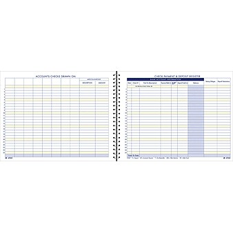 Adams® Check, Payment and Deposit Register Journal, Ruled, Blue (AFR60)