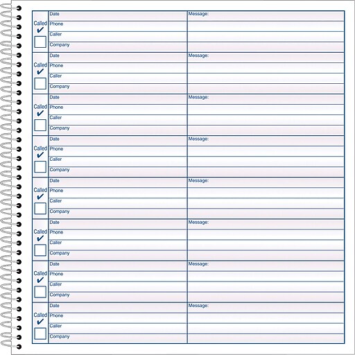 Adams® Voice Mail Log Book, 7 1/2" x 8 1/2", 2/Pack Staples