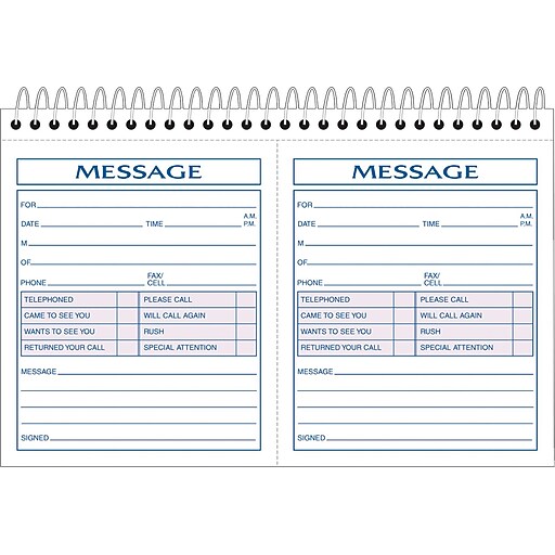 Adams® Telephone Message Book w/Phone Number Dividers, 51/4" X 81/2