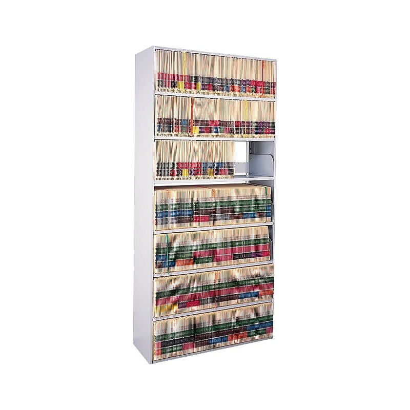 Safco Four-Post Starter Storage Shelving, Letter, 7-Shelf, 36"W, Pebble Gray (EFL3612767SDV) image 1