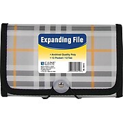 C-Line® Expanding File with 1-1/2" Expansion, Clear, Plaid