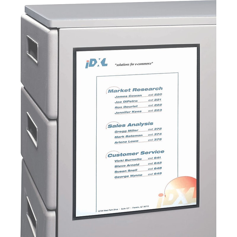 Magnetic Cubicle Keepers®, Clear Polypropylene, 8 1/2" x 11" image 1