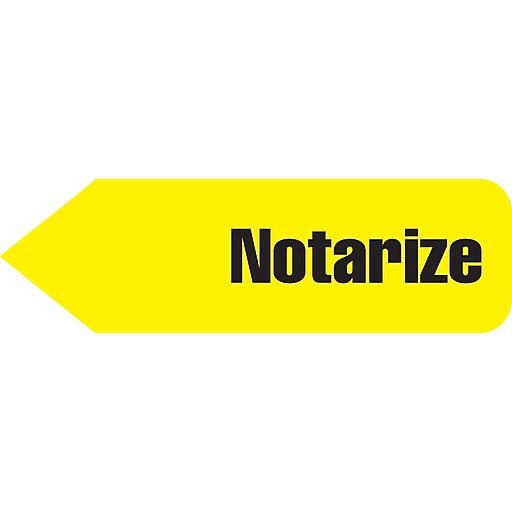 RediTag® Yellow "Notarize" Flags with Dispenser, Each Staples