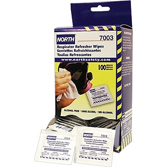 North® Safety Respirator Cleaning Wipe, 5" x 7", 100/Box