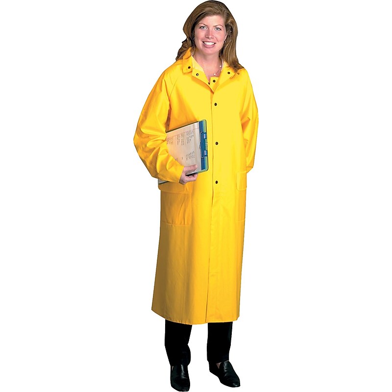 Anchor Brand Raincoats, PVC/Polyester, XL Size, Snap Front Closure, Yellow image 1