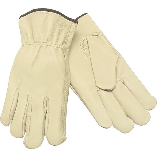 Memphis Gloves® Driver's Gloves, Pigskin Leather, SlipOn Cuff, L Size