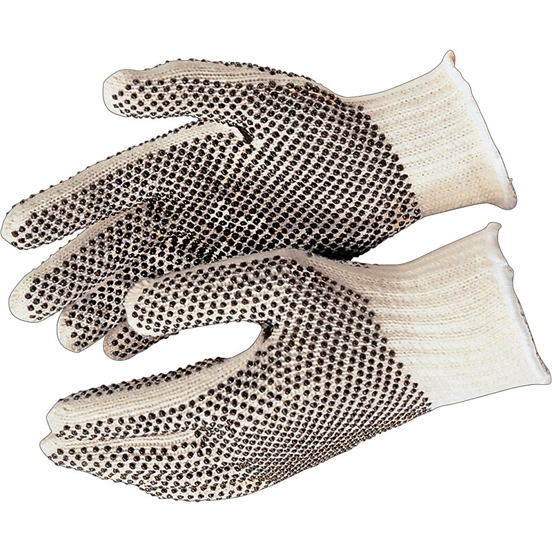Memphis Glove 2 Sides Dot String Knit Gloves, Cotton Polyester Blend, Extra-Large, Natural, 12 Pairs (127-9660XLM) image 1
