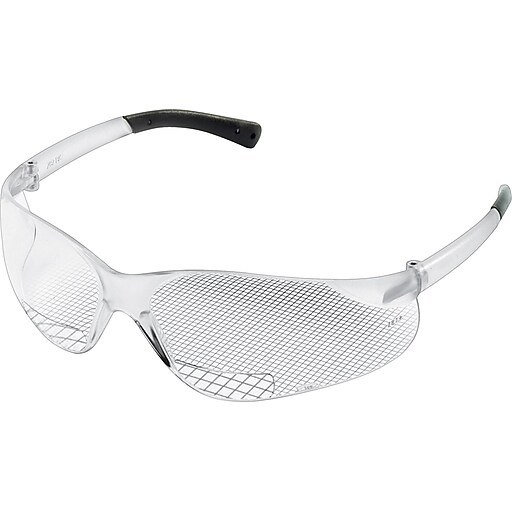 MCR Safety BearKat Crews ANSI Z87 Magnifier Protective Glasses, Clear