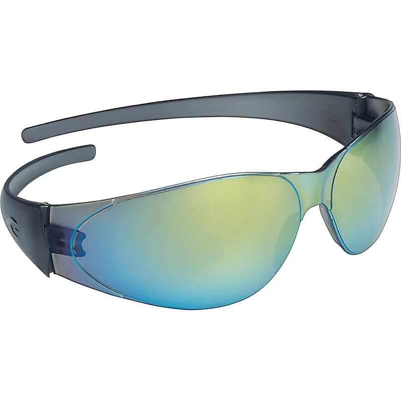 MCR Safety® Crews Safety Glasses, Flexible Bayonet Temples, Coated, In/Out Clear-Mirror, Clear image 1