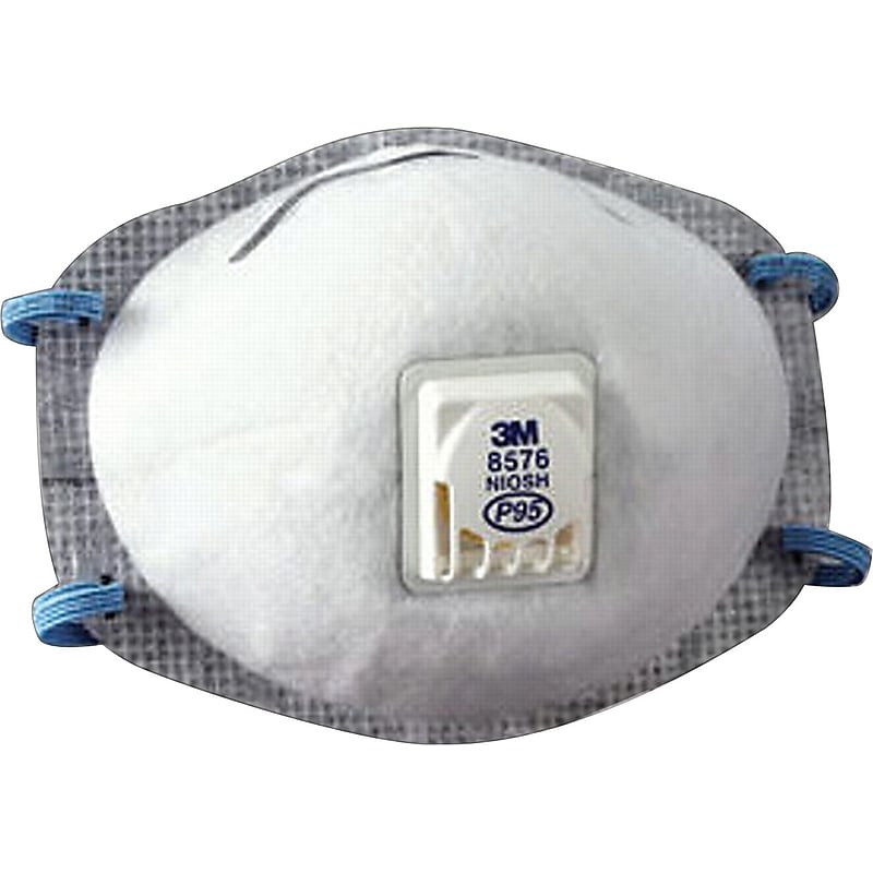 3M™ Disposable Particulate Respirator; 8576, P95, Oil Proof, Fixed Strap, 10/BX image 1