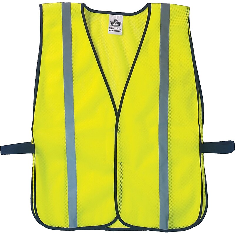 Ergodyne GloWear 8020HL High Visibility Safety Vest, One Size, Lime, 24/Carton (20040) image 1