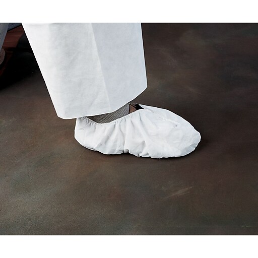 KleenGuard® Protection Foot Shoe Covers, Elastic Top, White, 300/Carton
