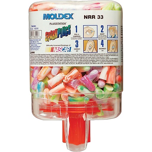 Moldex® PlugStation® Uncorded Earplug Dispensers, Assorted, 33 dB, 250