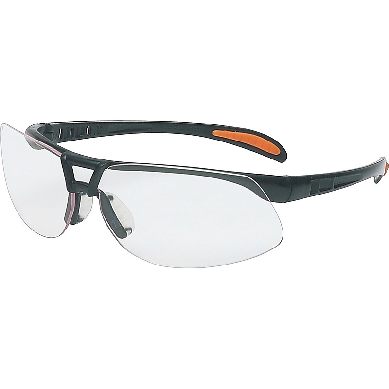 Sperian Protege™ Safety Glasses, Polycarbonate, Hard Coat, Clear, Metallic Black image 1